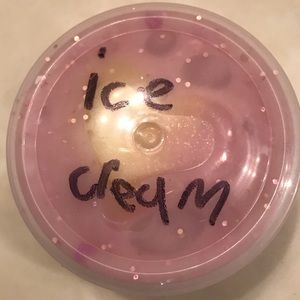 This one is very stretchy it’s a dark pink with glitter inside and hearts